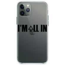 DistinctInk® Clear Shockproof Hybrid Case for Apple iPhone / Samsung Galaxy / Google Pixel - I'm All In - Poker Casino Cards Gambling
