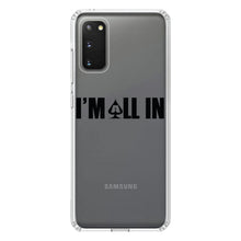 DistinctInk® Clear Shockproof Hybrid Case for Apple iPhone / Samsung Galaxy / Google Pixel - I'm All In - Poker Casino Cards Gambling