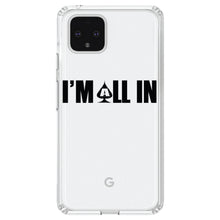 DistinctInk® Clear Shockproof Hybrid Case for Apple iPhone / Samsung Galaxy / Google Pixel - I'm All In - Poker Casino Cards Gambling