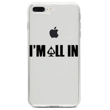 DistinctInk® Clear Shockproof Hybrid Case for Apple iPhone / Samsung Galaxy / Google Pixel - I'm All In - Poker Casino Cards Gambling