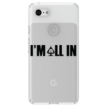 DistinctInk® Clear Shockproof Hybrid Case for Apple iPhone / Samsung Galaxy / Google Pixel - I'm All In - Poker Casino Cards Gambling