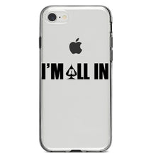 DistinctInk® Clear Shockproof Hybrid Case for Apple iPhone / Samsung Galaxy / Google Pixel - I'm All In - Poker Casino Cards Gambling