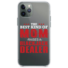 DistinctInk® Clear Shockproof Hybrid Case for Apple iPhone / Samsung Galaxy / Google Pixel - Best Mom Raises a Blackjack Dealer