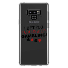 DistinctInk® Clear Shockproof Hybrid Case for Apple iPhone / Samsung Galaxy / Google Pixel - I Bet You I Could Stop Gambling