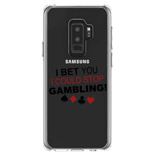 DistinctInk® Clear Shockproof Hybrid Case for Apple iPhone / Samsung Galaxy / Google Pixel - I Bet You I Could Stop Gambling