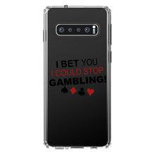 DistinctInk® Clear Shockproof Hybrid Case for Apple iPhone / Samsung Galaxy / Google Pixel - I Bet You I Could Stop Gambling