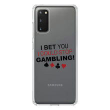 DistinctInk® Clear Shockproof Hybrid Case for Apple iPhone / Samsung Galaxy / Google Pixel - I Bet You I Could Stop Gambling