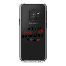 DistinctInk® Clear Shockproof Hybrid Case for Apple iPhone / Samsung Galaxy / Google Pixel - I Bet You I Could Stop Gambling