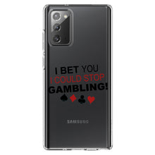 DistinctInk® Clear Shockproof Hybrid Case for Apple iPhone / Samsung Galaxy / Google Pixel - I Bet You I Could Stop Gambling