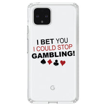 DistinctInk® Clear Shockproof Hybrid Case for Apple iPhone / Samsung Galaxy / Google Pixel - I Bet You I Could Stop Gambling