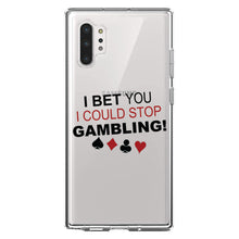 DistinctInk® Clear Shockproof Hybrid Case for Apple iPhone / Samsung Galaxy / Google Pixel - I Bet You I Could Stop Gambling