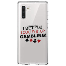 DistinctInk® Clear Shockproof Hybrid Case for Apple iPhone / Samsung Galaxy / Google Pixel - I Bet You I Could Stop Gambling