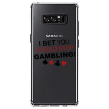 DistinctInk® Clear Shockproof Hybrid Case for Apple iPhone / Samsung Galaxy / Google Pixel - I Bet You I Could Stop Gambling