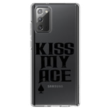 DistinctInk® Clear Shockproof Hybrid Case for Apple iPhone / Samsung Galaxy / Google Pixel - Kiss My ACE - Poker Blackjack Gambling