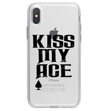 DistinctInk® Clear Shockproof Hybrid Case for Apple iPhone / Samsung Galaxy / Google Pixel - Kiss My ACE - Poker Blackjack Gambling