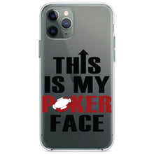 DistinctInk® Clear Shockproof Hybrid Case for Apple iPhone / Samsung Galaxy / Google Pixel - This is My POKER Face