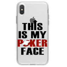 DistinctInk® Clear Shockproof Hybrid Case for Apple iPhone / Samsung Galaxy / Google Pixel - This is My POKER Face