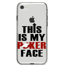 DistinctInk® Clear Shockproof Hybrid Case for Apple iPhone / Samsung Galaxy / Google Pixel - This is My POKER Face