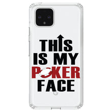 DistinctInk® Clear Shockproof Hybrid Case for Apple iPhone / Samsung Galaxy / Google Pixel - This is My POKER Face