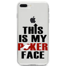 DistinctInk® Clear Shockproof Hybrid Case for Apple iPhone / Samsung Galaxy / Google Pixel - This is My POKER Face