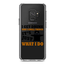 DistinctInk® Clear Shockproof Hybrid Case for Apple iPhone / Samsung Galaxy / Google Pixel - I Get Drunk & Grill Things