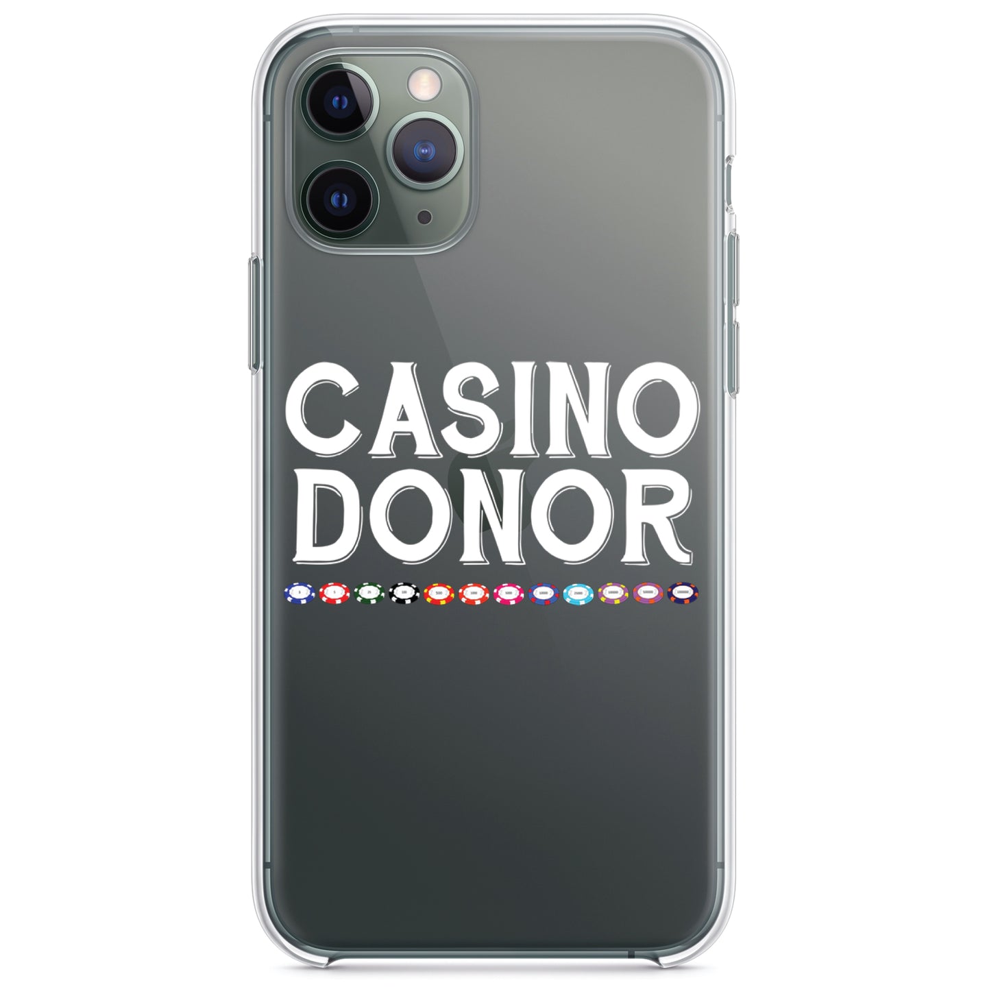 DistinctInk® Clear Shockproof Hybrid Case for Apple iPhone / Samsung Galaxy / Google Pixel - Casino Donor - Blackjack Gambling