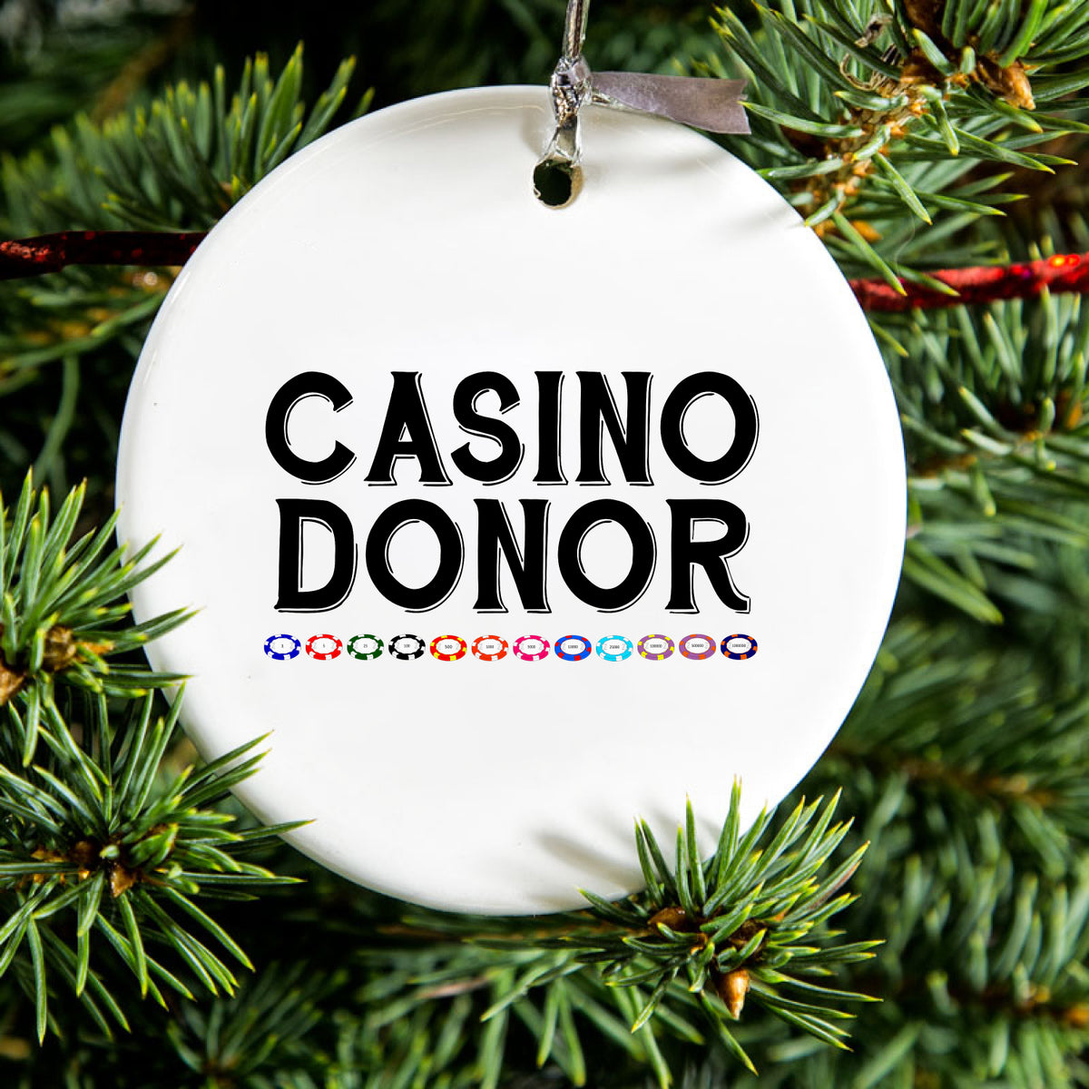 Blackjack Gambling Ceramic Ornament, view 2
