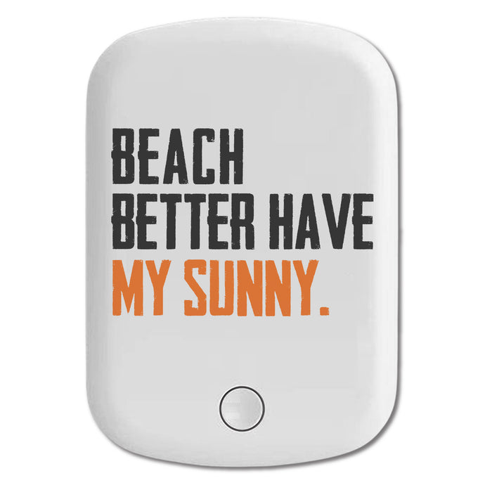 DistinctInk Magnetic Battery Pack, Wireless Portable Charger with USB-C Cable, Compatible with MagSafe iPhone 14 / 13 / 12 Series - Beach Better Have My Sunny