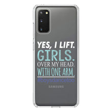 DistinctInk® Clear Shockproof Hybrid Case for Apple iPhone / Samsung Galaxy / Google Pixel - Yes, I Lift.  Girls.  Over My Head.  Boys Dance Too
