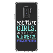 DistinctInk® Clear Shockproof Hybrid Case for Apple iPhone / Samsung Galaxy / Google Pixel - Yes, I Lift.  Girls.  Over My Head.  Boys Dance Too