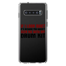 DistinctInk® Clear Shockproof Hybrid Case for Apple iPhone / Samsung Galaxy / Google Pixel - If I Look Quiet, You Haven't Seen My Drum Kit