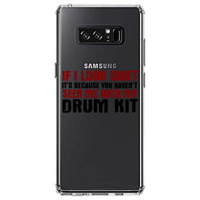 DistinctInk® Clear Shockproof Hybrid Case for Apple iPhone / Samsung Galaxy / Google Pixel - If I Look Quiet, You Haven't Seen My Drum Kit