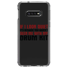 DistinctInk® Clear Shockproof Hybrid Case for Apple iPhone / Samsung Galaxy / Google Pixel - If I Look Quiet, You Haven't Seen My Drum Kit