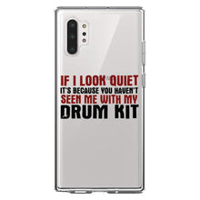 DistinctInk® Clear Shockproof Hybrid Case for Apple iPhone / Samsung Galaxy / Google Pixel - If I Look Quiet, You Haven't Seen My Drum Kit