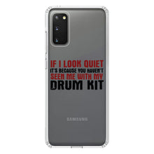 DistinctInk® Clear Shockproof Hybrid Case for Apple iPhone / Samsung Galaxy / Google Pixel - If I Look Quiet, You Haven't Seen My Drum Kit
