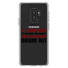 DistinctInk® Clear Shockproof Hybrid Case for Apple iPhone / Samsung Galaxy / Google Pixel - If I Look Quiet, You Haven't Seen My Drum Kit
