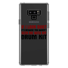 DistinctInk® Clear Shockproof Hybrid Case for Apple iPhone / Samsung Galaxy / Google Pixel - If I Look Quiet, You Haven't Seen My Drum Kit