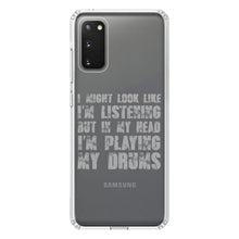 DistinctInk® Clear Shockproof Hybrid Case for Apple iPhone / Samsung Galaxy / Google Pixel - In My Head, I'm Playing Drums
