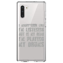 DistinctInk® Clear Shockproof Hybrid Case for Apple iPhone / Samsung Galaxy / Google Pixel - In My Head, I'm Playing Drums