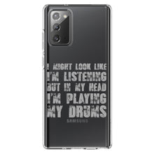 DistinctInk® Clear Shockproof Hybrid Case for Apple iPhone / Samsung Galaxy / Google Pixel - In My Head, I'm Playing Drums