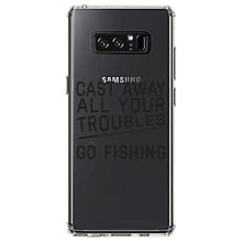 DistinctInk® Clear Shockproof Hybrid Case for Apple iPhone / Samsung Galaxy / Google Pixel - Cast Away All Your Troubles Go Fishing