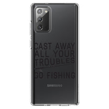 DistinctInk® Clear Shockproof Hybrid Case for Apple iPhone / Samsung Galaxy / Google Pixel - Cast Away All Your Troubles Go Fishing