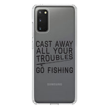 DistinctInk® Clear Shockproof Hybrid Case for Apple iPhone / Samsung Galaxy / Google Pixel - Cast Away All Your Troubles Go Fishing