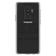 DistinctInk® Clear Shockproof Hybrid Case for Apple iPhone / Samsung Galaxy / Google Pixel - Cast Away All Your Troubles Go Fishing