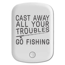 DistinctInk Magnetic Battery Pack, Wireless Portable Charger with USB-C Cable, Compatible with MagSafe iPhone 14 / 13 / 12 Series - Cast Away All Your Troubles Go Fishing