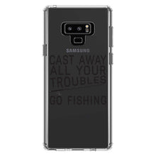 DistinctInk® Clear Shockproof Hybrid Case for Apple iPhone / Samsung Galaxy / Google Pixel - Cast Away All Your Troubles Go Fishing