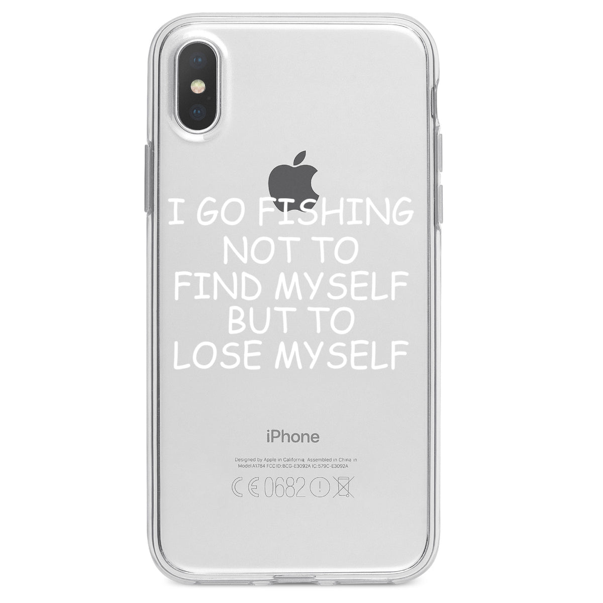 Go Fishing Not to Find Myself to Lose Myself Clear Shockproof iPhone Case, view 3
