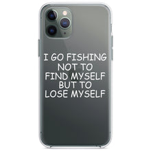 DistinctInk® Clear Shockproof Hybrid Case for Apple iPhone / Samsung Galaxy / Google Pixel - Go Fishing Not to Find Myself to Lose Myself