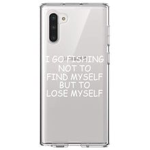 DistinctInk® Clear Shockproof Hybrid Case for Apple iPhone / Samsung Galaxy / Google Pixel - Go Fishing Not to Find Myself to Lose Myself