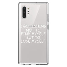 DistinctInk® Clear Shockproof Hybrid Case for Apple iPhone / Samsung Galaxy / Google Pixel - Go Fishing Not to Find Myself to Lose Myself